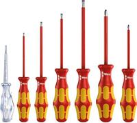 Wera - Jeu de 7 tournevis à fente et à molette avec pointe laser pour tester la tension électrique