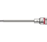 Wera 05003842001 8740 C HF Embouts à douille HF Zyklop à emmanchement 1/2" avec fonction de retenue, 6.0 x 140 mm, Argent/rouge