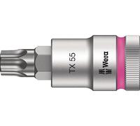 Wera 05003837001 8767 C HF TORX Embouts à douille TORX HF Zyklop à emmanchement 1/2" avec fonction de retenue, TX 55 x 60 mm, Rose