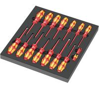 Wera 9711 Insert en mousse avec Tournevis VDE Set 1, 16 pièces