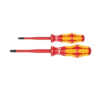 Wera Jeu de tournevis Kraftform Plus série 100 Wera 165 iS PZ/S # 1 + 2. Avec lame à diamètre réduit, 2 pièces Quantité:1