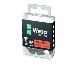 Wera Jeu d'embouts 855/1 IMP DC PZD3 L.25mm 1/4 pouce C6,3 Impaktor,DC Boîte de 10 embouts WERA Quantité:1