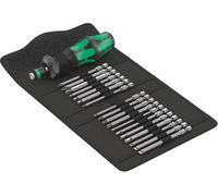 Wera Kompakt Turbo Imperial 1 05057483001 Jeu dembouts 19 pièces 1/4 (6.3 mm) avec tournevis porte-embout, avec adaptateur couple, mandrin à serrage rapide,