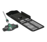 Wera Kraftform Kompakt 400 RA Set Imperial 1 Tournevis porte-embouts 17 pièces cruciforme Phillips, TORX, 6 pans intéri