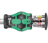 Wera Kraftform Kompakt Stubby Magazin 2 05008874001 Jeu dembouts vis à fente, vis Pozidriv, cruciforme Phillips avec porte-embout