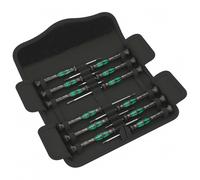 Wera pour l'électronique et la mécanique de précision Jeu de tournevis 12 pièces vis à fente, cruciforme Phillips, TORX