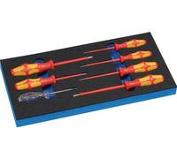 Lebenshilfe Gießen Jeu de tournevis LD45 l.185xP.385xH.30mm 1/3 module à outils 7-pcs. VDE fentePH Quantité:1