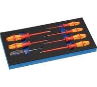 Lebenshilfe Gießen Jeu de tournevis LD45 l.185xP.385xH.30mm 1/3 module à outils 7-pcs. VDE fentePH Quantité:1