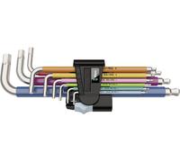 Wera Multicolour 6 pans intérieurs Jeu de clés mâles coudées 1.5 mm, 2 mm, 2.5 mm, 3 mm, 4 mm, 5 mm, 6 mm, 8 mm, 10 mm 9 pièces