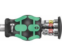 Wera Kraftform Kompakt Stubby Magazin 2 05008874001 Jeu d'embouts vis à fente, vis Pozidriv, cruciforme Phillips avec porte-embout