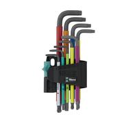 Jeu de 9 clés en L creuses multicolores métriques et TX Wera