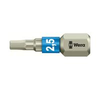 Wera WERA Embout 6 pans, 1/4 pouce avec profil Hex-Plus, acier inoxydable «Stainless» 2,5 mm Quantité:1