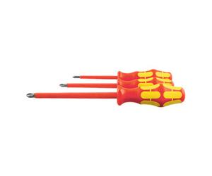 Wera Wera Jeu de tournevis pour vis Phillips, avec manche Kraftform 100% isolés, Nombre de tournevis: 3 Quantité:1