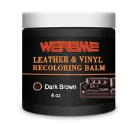 WERBME Baume Rénovateur Cuir & Vinyle Marron Foncé pour Meubles, Canapés, Sièges Auto & Intérieur de Voiture, ravive Le Cuir décoloré, usé, rayé et craquelé