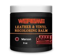 WERBME Baume Rénovateur Cuir & Vinyle Marron Rougeâtre pour Meubles, Canapés, Sièges Auto & Intérieur de Voiture, ravive Le Cuir décoloré, usé, rayé et craquelé