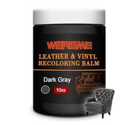 WERBME Teinture Cuir Gris Foncé, Baume Rénovateur Cuir & Vinyle pour Meubles, Canapés, Sièges Auto & Intérieur de Voiture, ravive Le Cuir décoloré, usé, rayé et craquelé