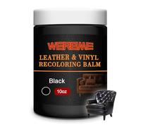 WERBME Teinture Cuir Noir, Baume Rénovateur Cuir & Vinyle pour Meubles, Canapés, Sièges Auto & Intérieur de Voiture, ravive Le Cuir décoloré, usé, rayé et craquelé