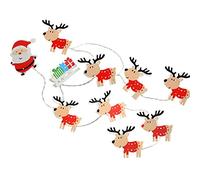 WeRChristmas LED lumineuse Père Noël traîneau et son Renne - Multicolore, Lot de 11