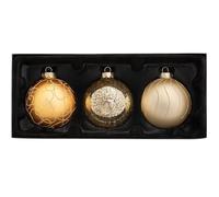 WeRChristmas Lot de 3 Boules de Noël en Verre Doré