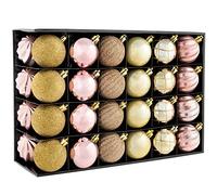 WeRChristmas Lot de 48 Boules de Noël incassables, Champagne/Mauve