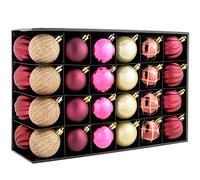 WeRChristmas Lot de 48 Boules de Noël incassables - Doré/Baie/Aubergine