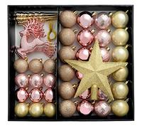 WeRChristmas Lot de 50 Boules de Noël incassables, Champagne/Mauve