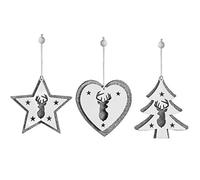 WeRChristmas Lot de 6 décorations de Noël à Suspendre Multicolore 1 cm