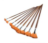 Wercolor - Brosse à Peinture en éventail, 39 × 17 × 1, 9 Pièces, Poils en Nylon Marron, Tube en Alliage D'aluminium, Brosse à Dessin en Forme D'éventail, Outil de Peinture