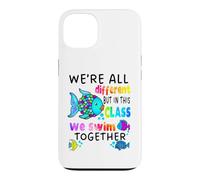 We're All Different But in This Class We Swim Teacher Noir Coque pour iPhone 13