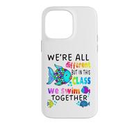 We're All Different But in This Class We Swim Teacher Noir Coque pour iPhone 14 Pro Max