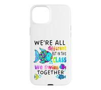 We're All Different But in This Class We Swim Teacher Noir Coque pour iPhone 15 Plus