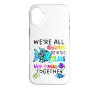 We're All Different But in This Class We Swim Teacher Noir Coque pour iPhone 16 Plus