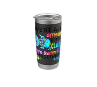 We're All Different But in This Class We Swim Teacher Noir Gobelet isotherme en acier inoxydable double paroi