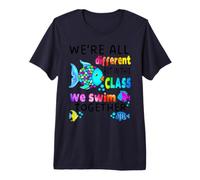 We're All Different But in This Class We Swim Teacher Noir T-Shirt Haut de Gamme