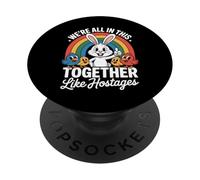 We're All in This Together Funny Bunny Rainbow PopSockets PopGrip Adhésif