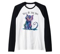 We're All Mad Here Cheshire Cat Alice Wonderland Book Boys Manche Raglan