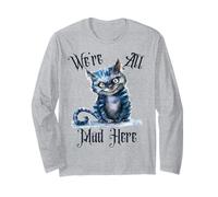 We're All Mad Here Cheshire Cat Alice Wonderland Book Kids Manche Longue