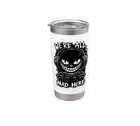 We're All Mad Here Gamer Cheshire Cat Glitch Design Gobelet isotherme en acier inoxydable double paroi