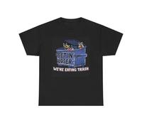 Were Eating Trash Funny Graphic T Shirt Racoon Unisex Heavy Cotton Tee
