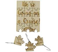 We're Going On A Cruise - Puzzle décoratif en bois gravé de 15 pièces, surprise pour les vacances