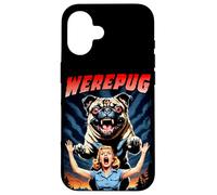 Werepug - Rétro Vintage B-Movie 80's Horror Werewolf Dog Carlin Coque pour iPhone 16