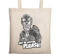 Werewolf Help Me Doctor Please Sac fourre-tout en coton écologique naturel Beige