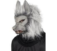 Smiffy's Masque Loup-Garou en latex gris Adulte – Accessoire déguisement Halloween