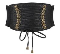 WERFORU Ceinture élastique large pour femme - Vintage - Stretch - Pour robe, a-noir, Länge 83cm( für Taille Größe 81-88cm)