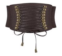 WERFORU Ceinture élastique large pour femme - Vintage - Stretch - Pour robe, Café B, Länge 93cm( für Taille Größe 89-99cm)