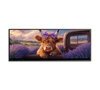 Wergond Vache Diamond Painting Adulte Grand Format, 5D DIY Animaux Diamond Painting xxl, Peinture Diamant Kits pour Adultes Strass pour la Décoration Murale à la Maison 30x80cm