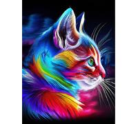 Wergund Diamond Painting Chat, 5D DIY Broderie Diamant Animaux, Peinture Diamant Kits pour Adultes Strass, Diamant Arts Craft Débutant pour la Décoration Murale à la Maison 30x40 cm