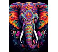 Wergund Diamond Painting Éléphant, 5D DIY Broderie Diamant Animal, Peinture Diamant Kits pour Adultes Strass, Diamant Arts Craft Débutant pour la Décoration Murale à la Maison (30x40 cm)-5