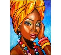 Wergund Diamond Painting Femmes Africaines,5D DIY Broderie Diamant Afro-Américains,Peinture Diamant Kits pour Adultes Strass, Diamant Arts Craft Débutant pour la Décoration Murale à la Maison 30x40 cm