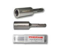 WERHE Enfonce-Piquet de Terre SDS Plus Ø 20,2 mm en Acier pour Tiges de | pour piquets de terre profonds, compatible avec Bosch, Makita, DeWalt, Einhell, changement sans outil, longueur 100 mm